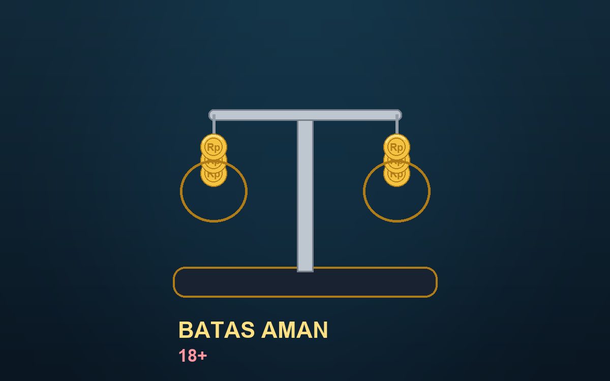 Ilustrasi timbangan seimbang dengan koin sebagai simbol kendali keuangan